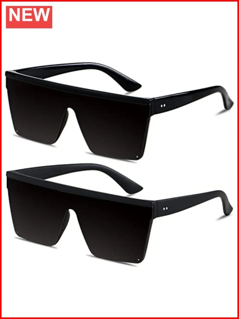 Oversized Square Flat Top Sunglasses UV400 Non-Polarized Women Gift